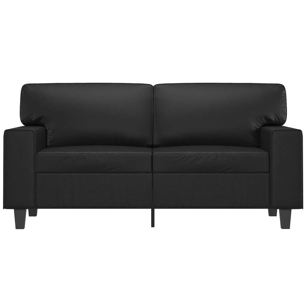 2-Seater Sofa Black 47.2" Faux Leather