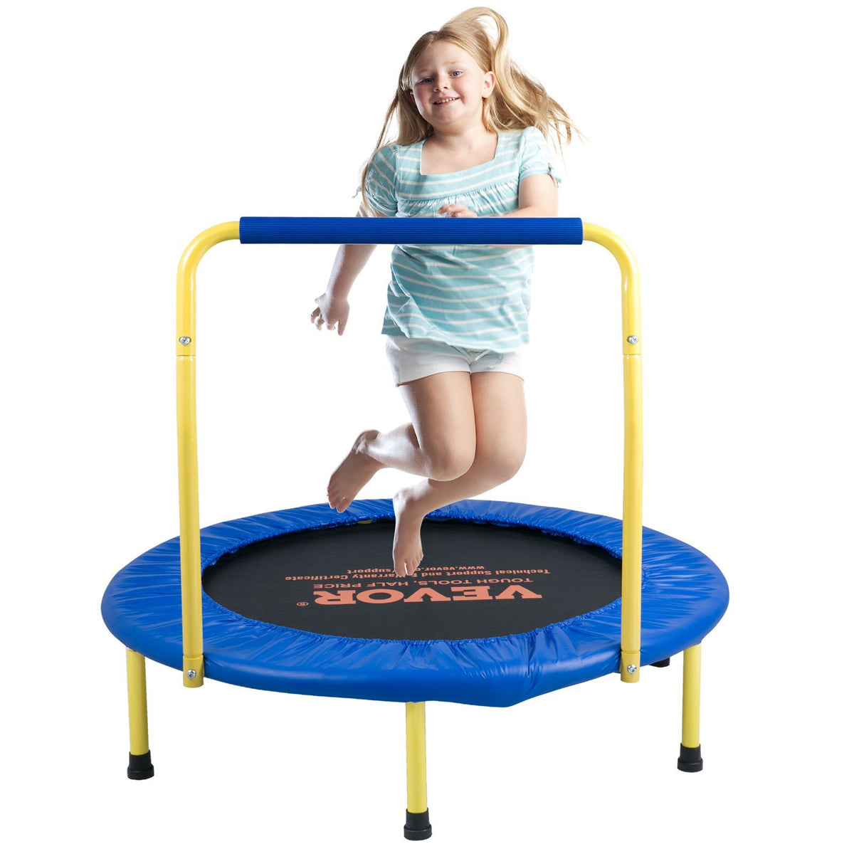 3FT Trampoline for Kids, 36" Trampolines Indoor/Outdoor Trampoline for Toddlers, Foldable Mini Baby Trampoline with Foam Handle, Recreational Trampoline Birthday Gift for 3+ Years Kids